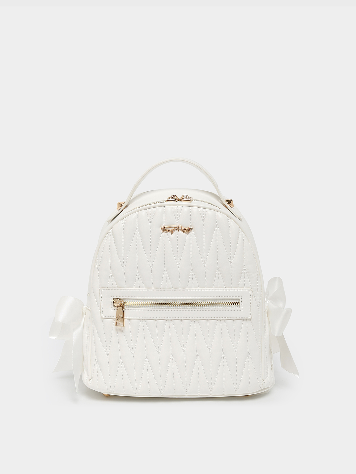 Fancy Bow Bow Ribbon Backpack (White)