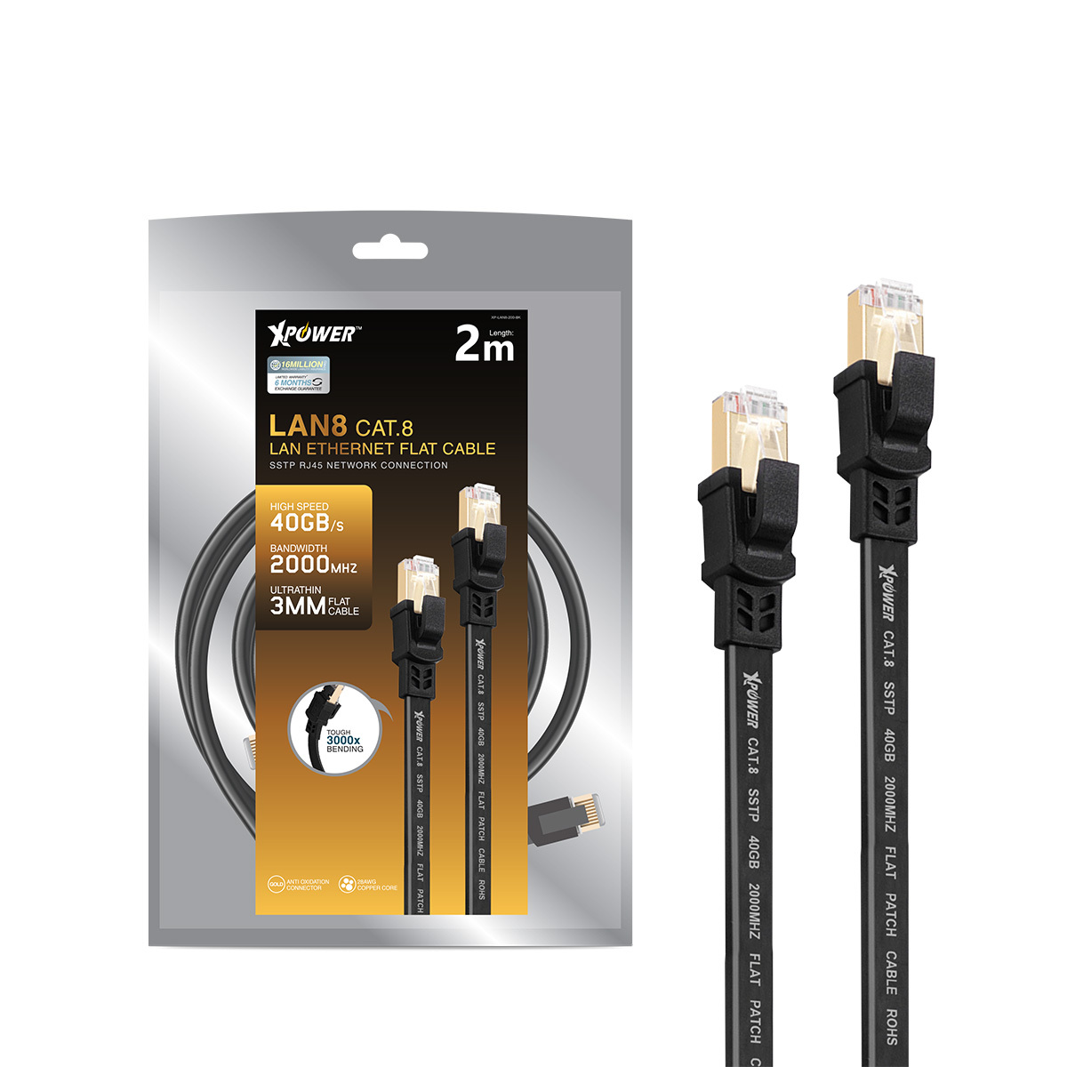 XPower LAN8 Cat.8高速網絡扁線