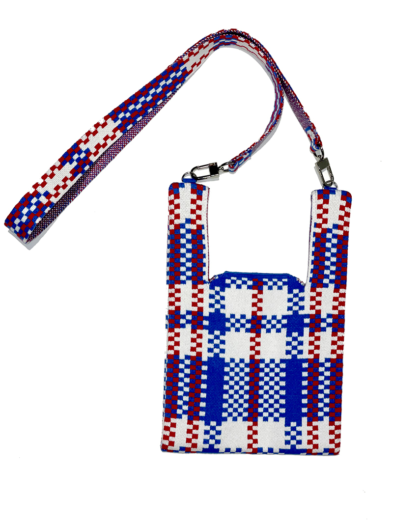 迷你紅白藍背心斜揹袋