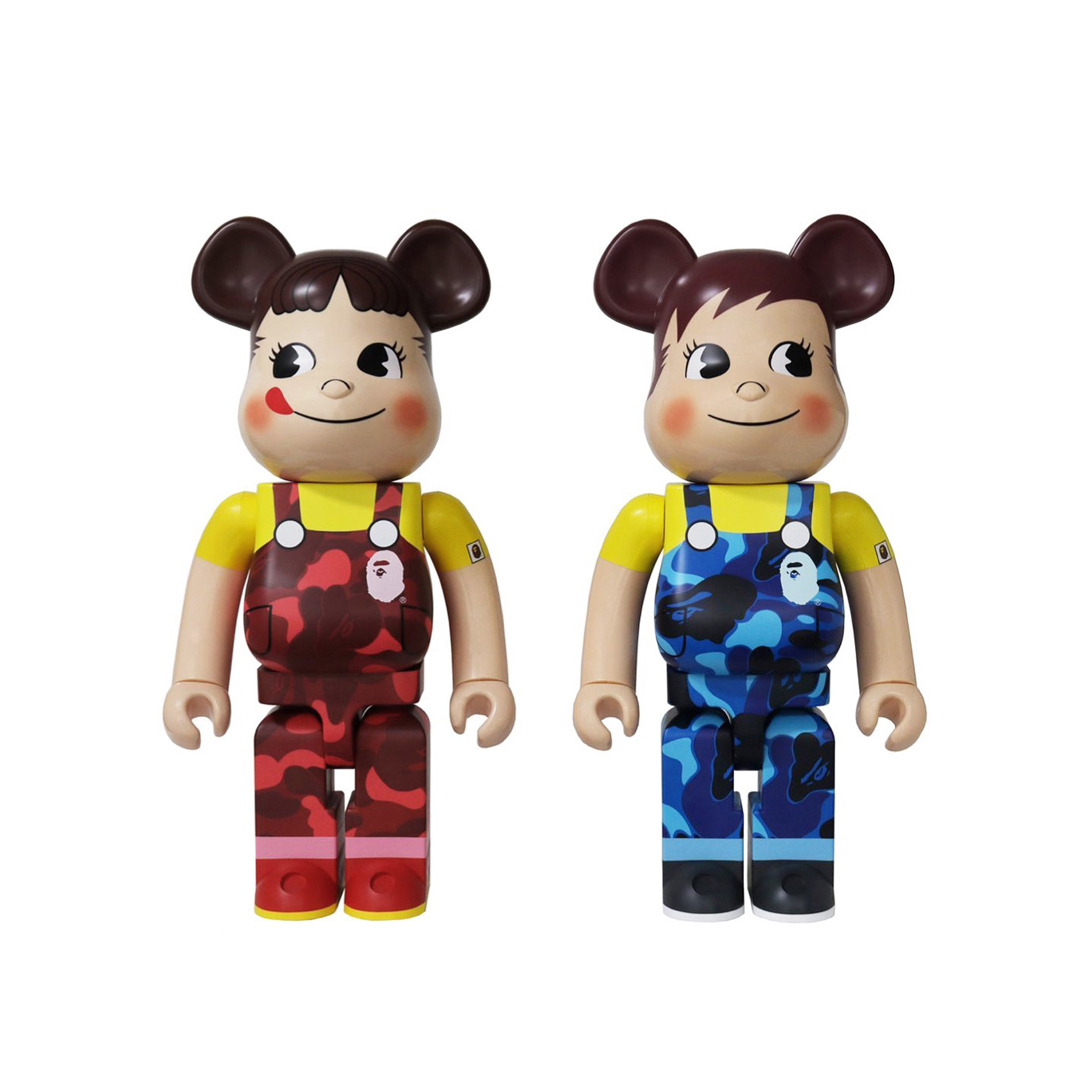 BE@RBRICK X BAPE X FUJIYA PEKO & POKO 1000% SET 迷彩吊帶裝