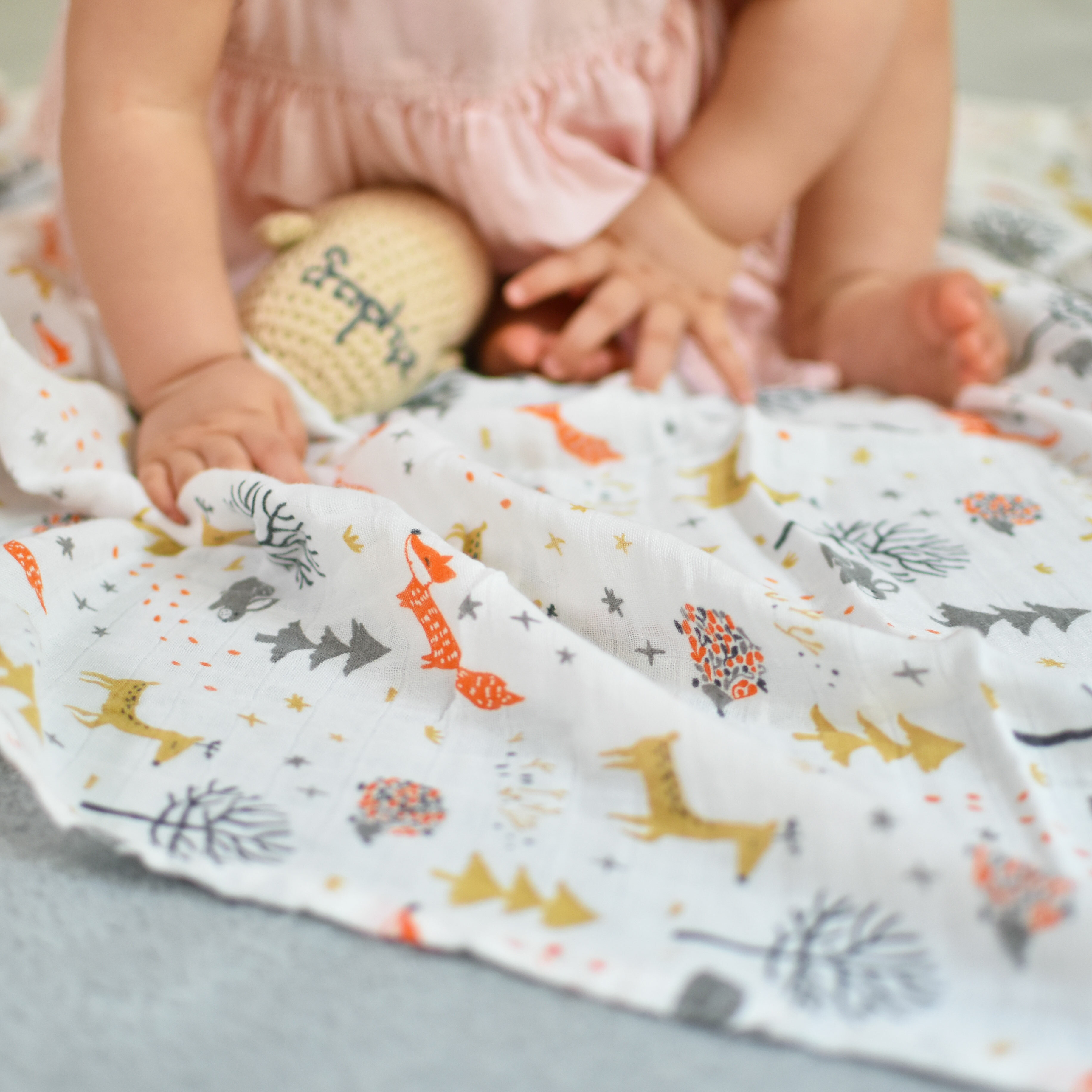 THE WEE BEAN 竹纖維和有機棉嬰兒包巾 - 森林家族