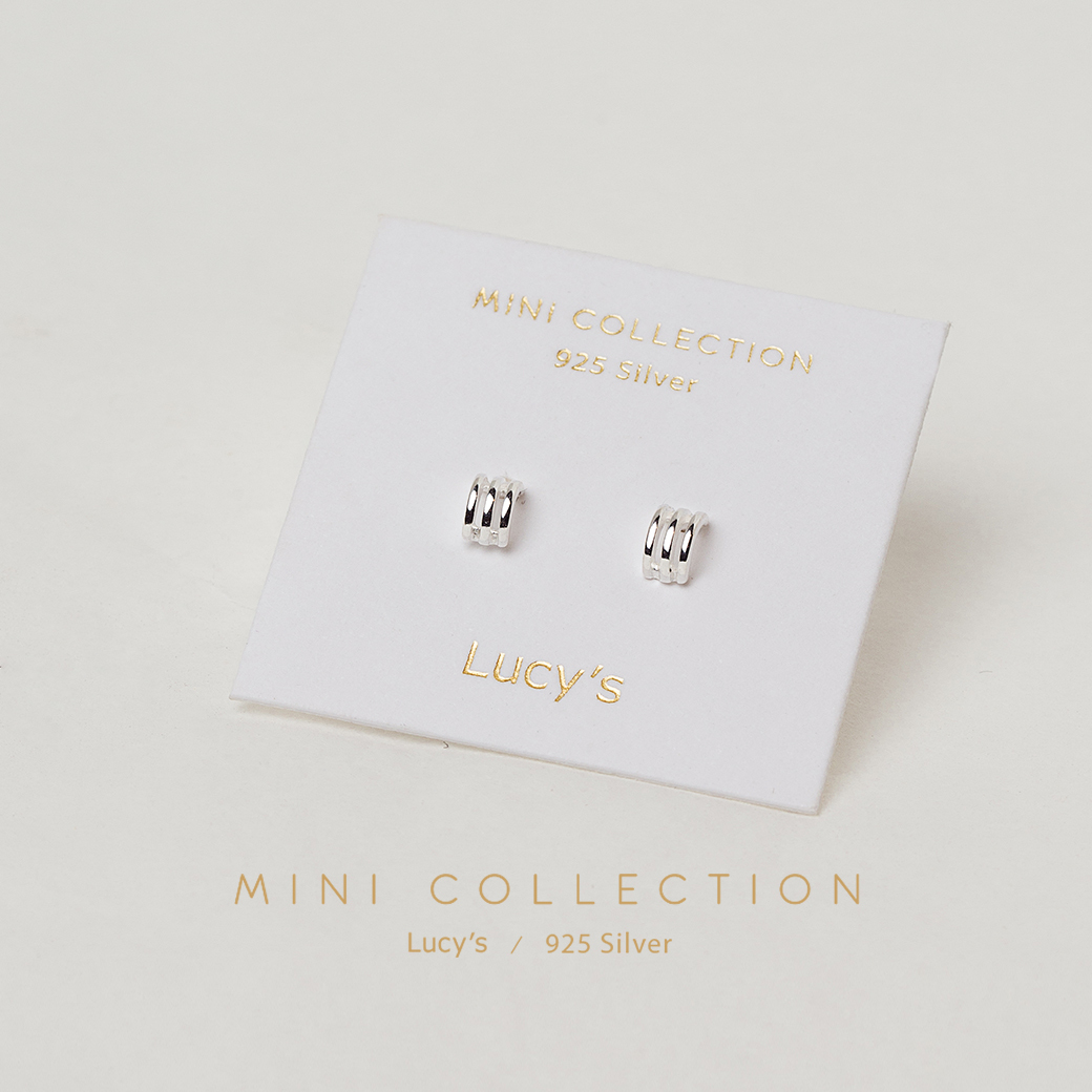 *925純銀〔輕銀系列〕E線弧 耳環 (100521)