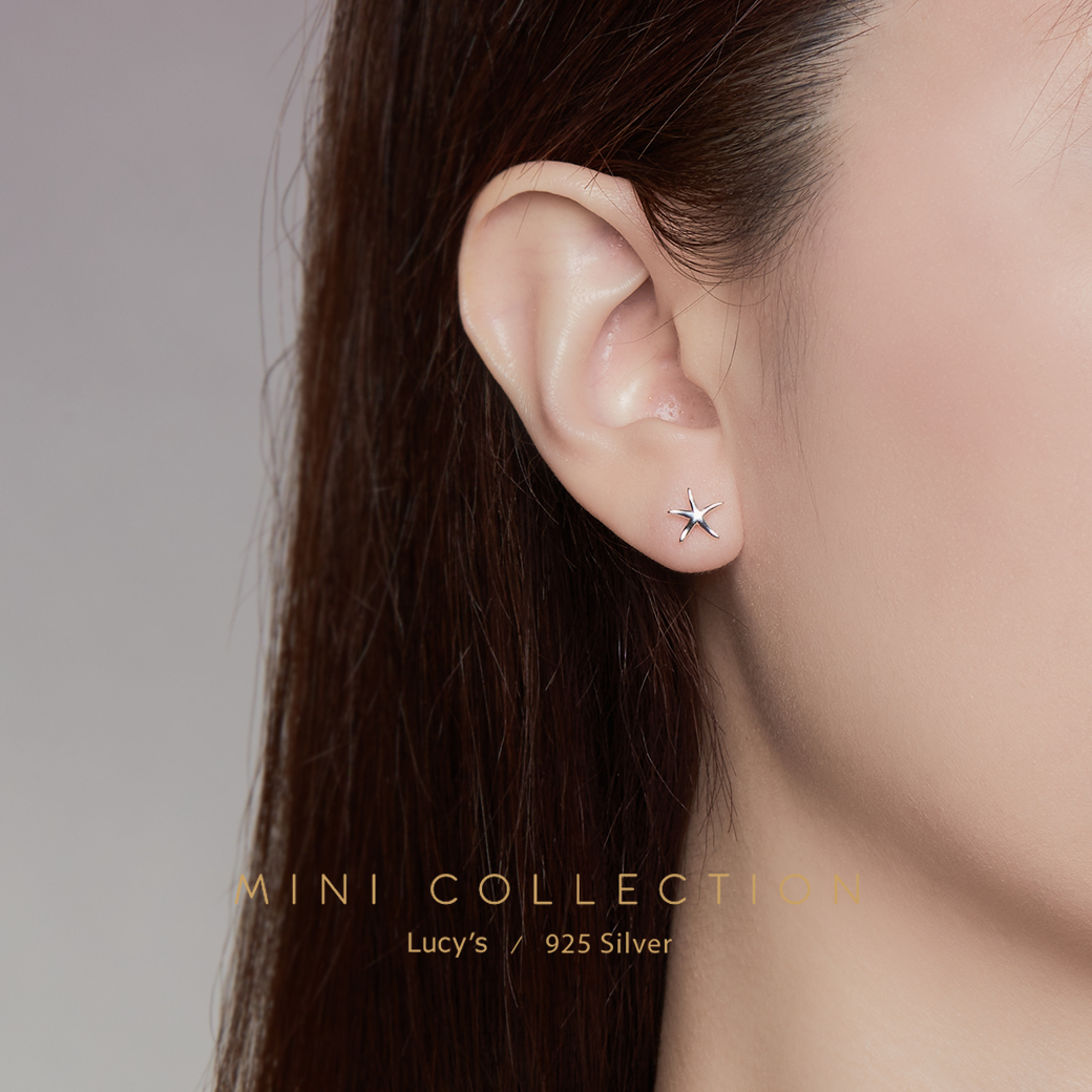 *925純銀〔輕銀系列〕 海星星 耳環 (二色) (101278/114977)