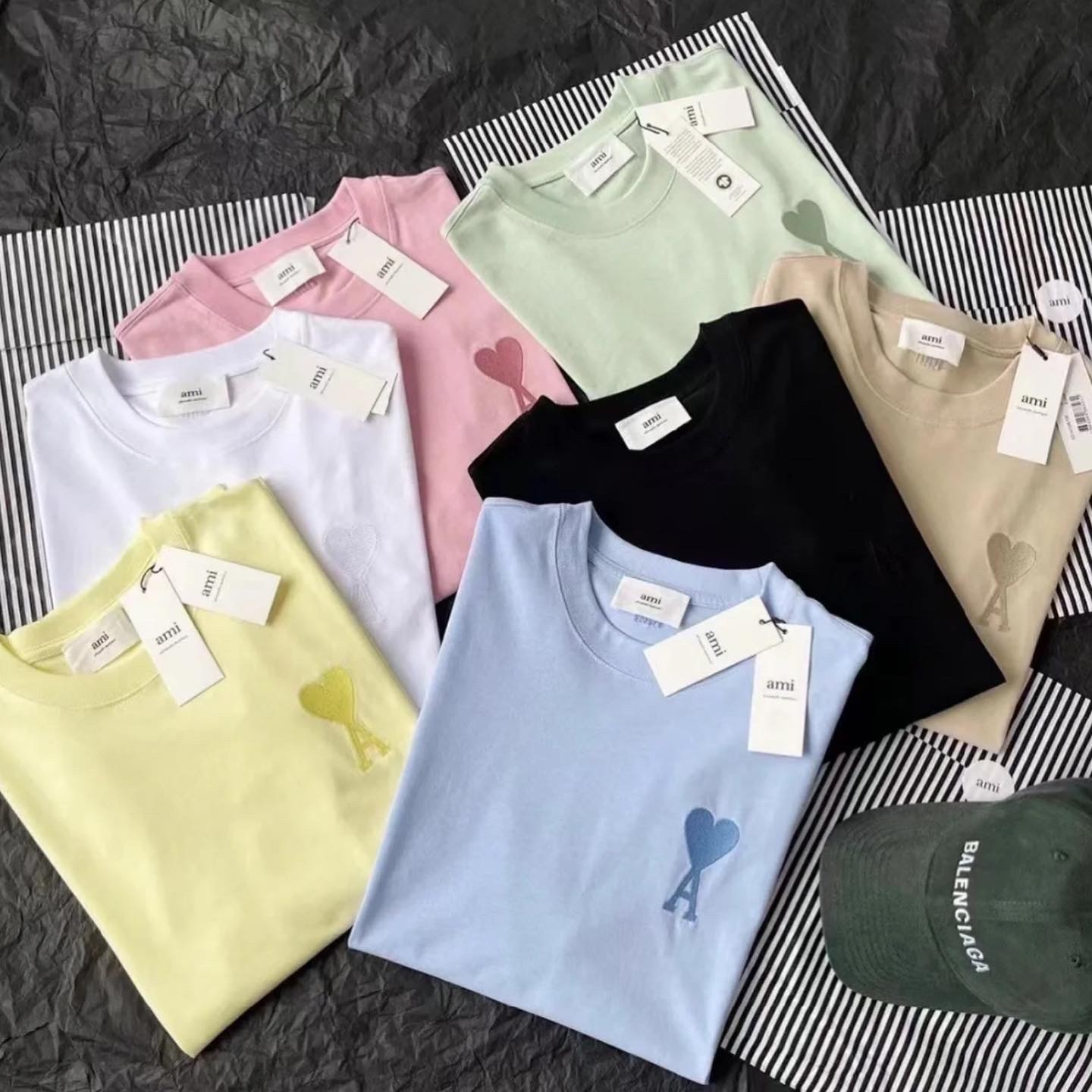 Ami Paris 22ss 馬卡龍愛心短袖 tee