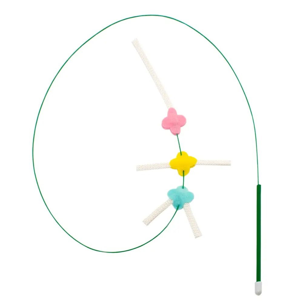 日本製 Petz Route 天然紙質潔齒咬咬拍翼逗貓棒 (三朵花花)