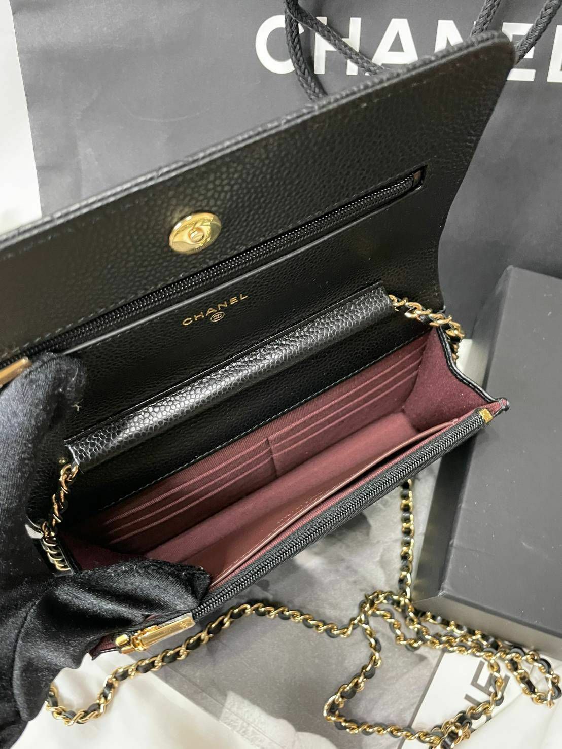 Chanel 黑金荔枝皮 Woc