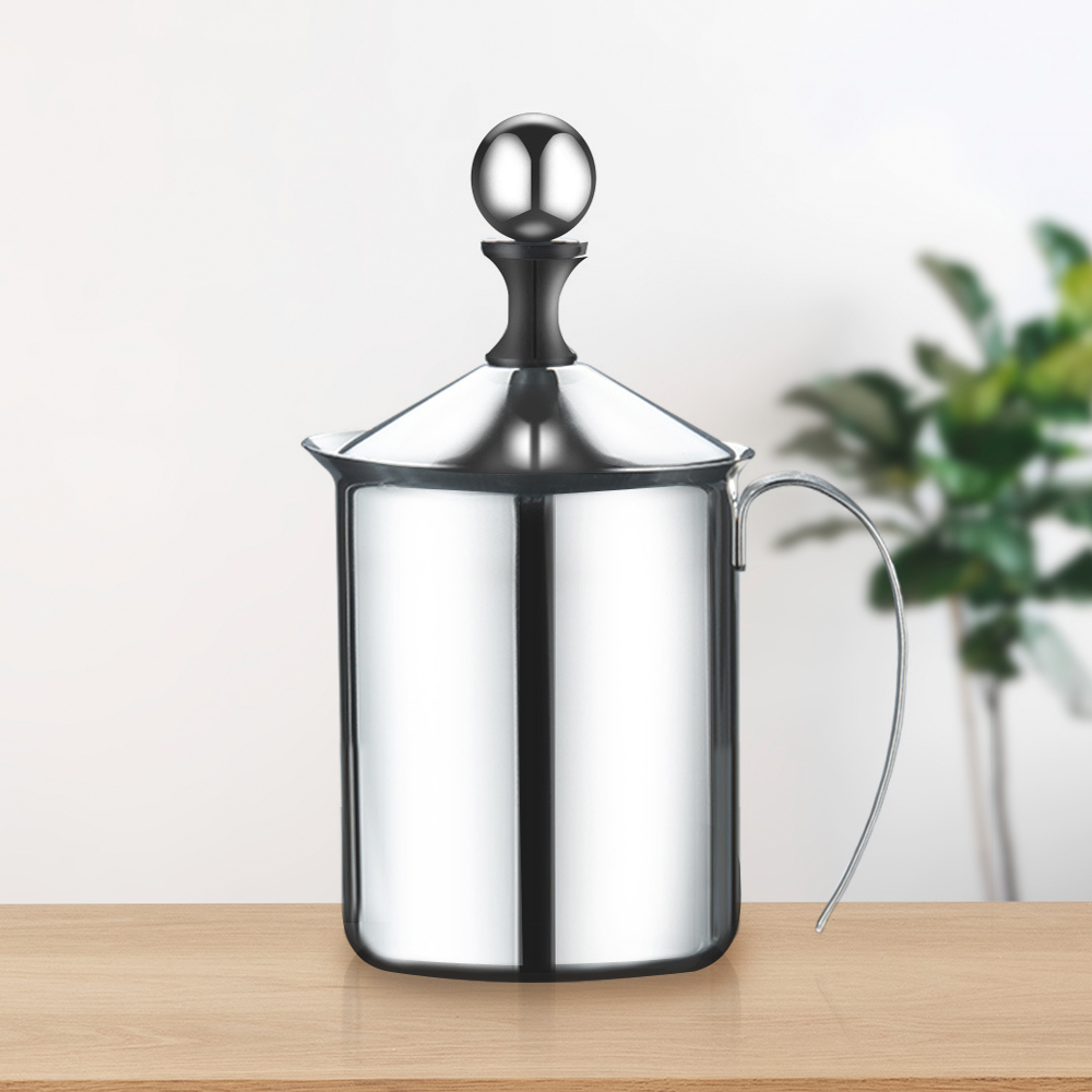 不鏽鋼雙層手動奶泡器(400ml)