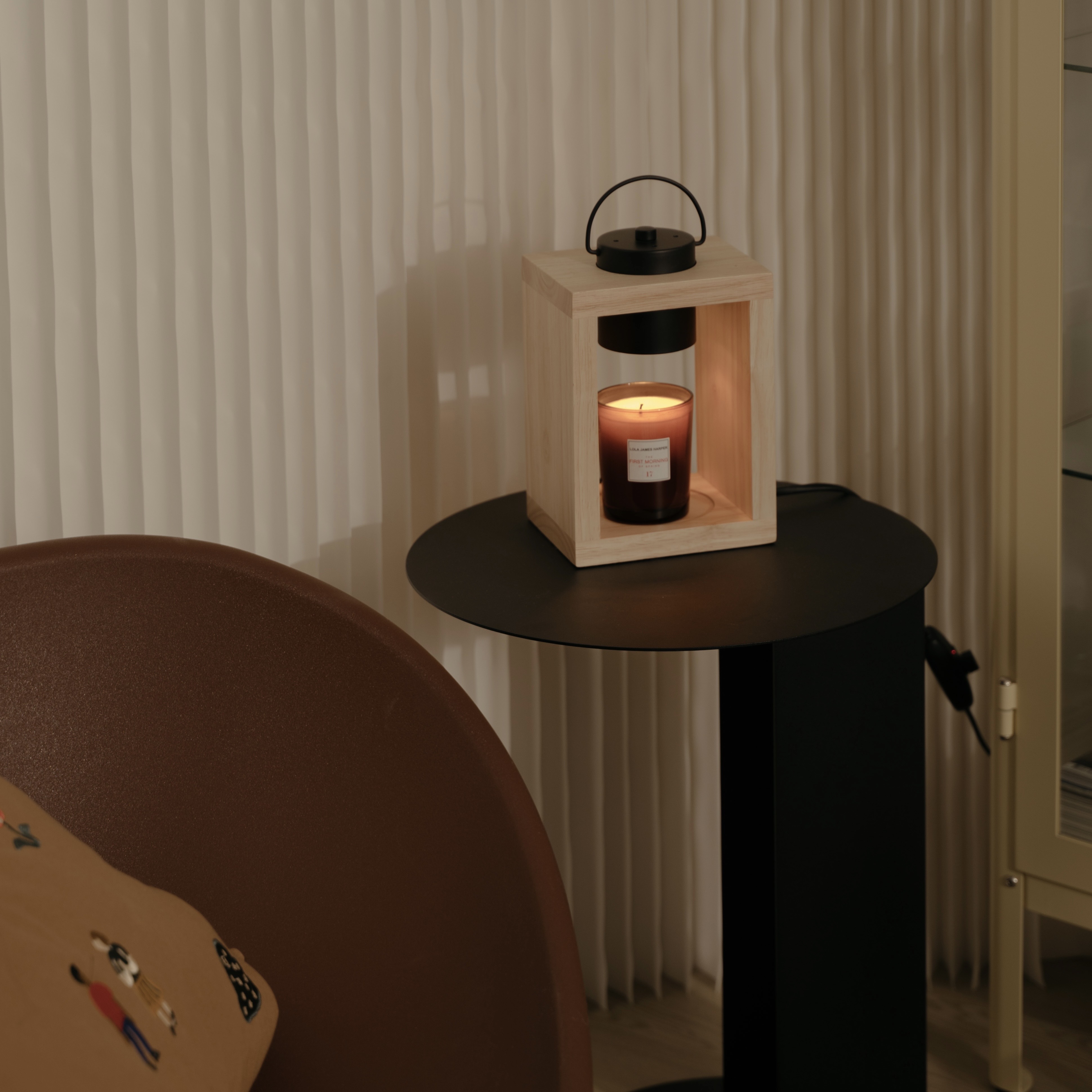 【暢銷推薦】現代實木款 (原木色) 融蠟燈 香氛蠟燭暖燈 - HOOOME