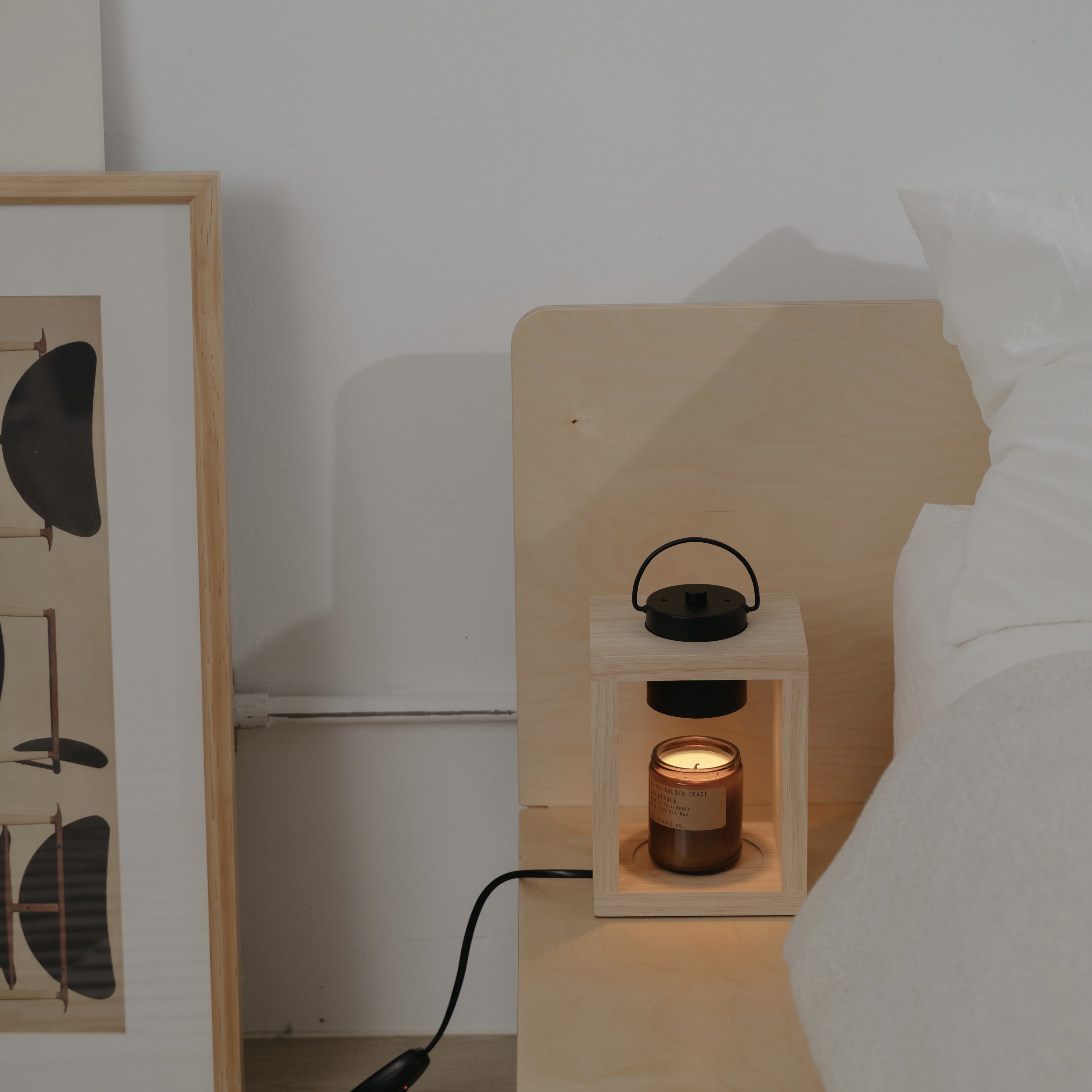 【熱銷推薦】現代實木款 (原木色) 融蠟燈 香氛蠟燭暖燈 - HOOOME