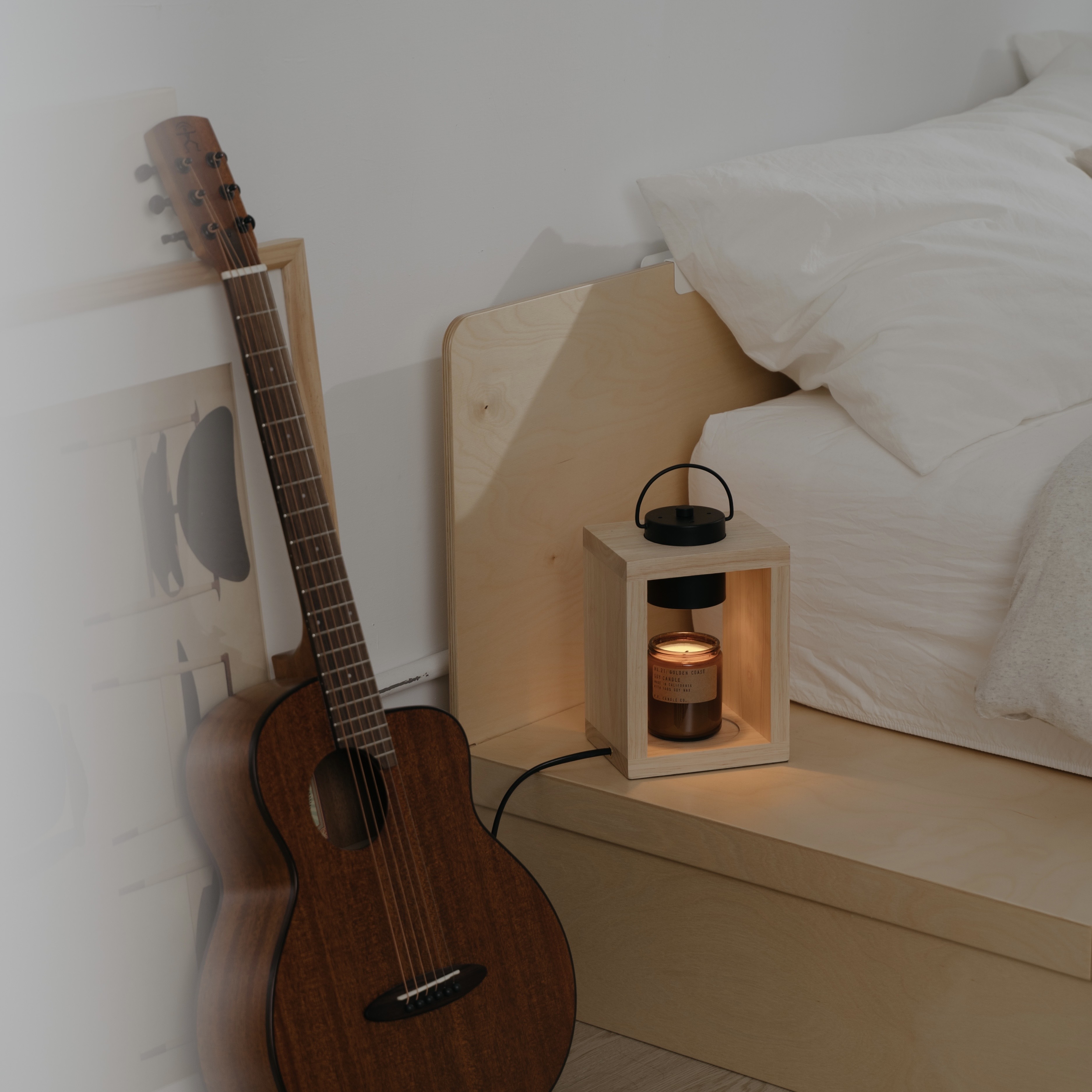 【熱銷推薦】現代實木款 (原木色) 融蠟燈 香氛蠟燭暖燈 - HOOOME