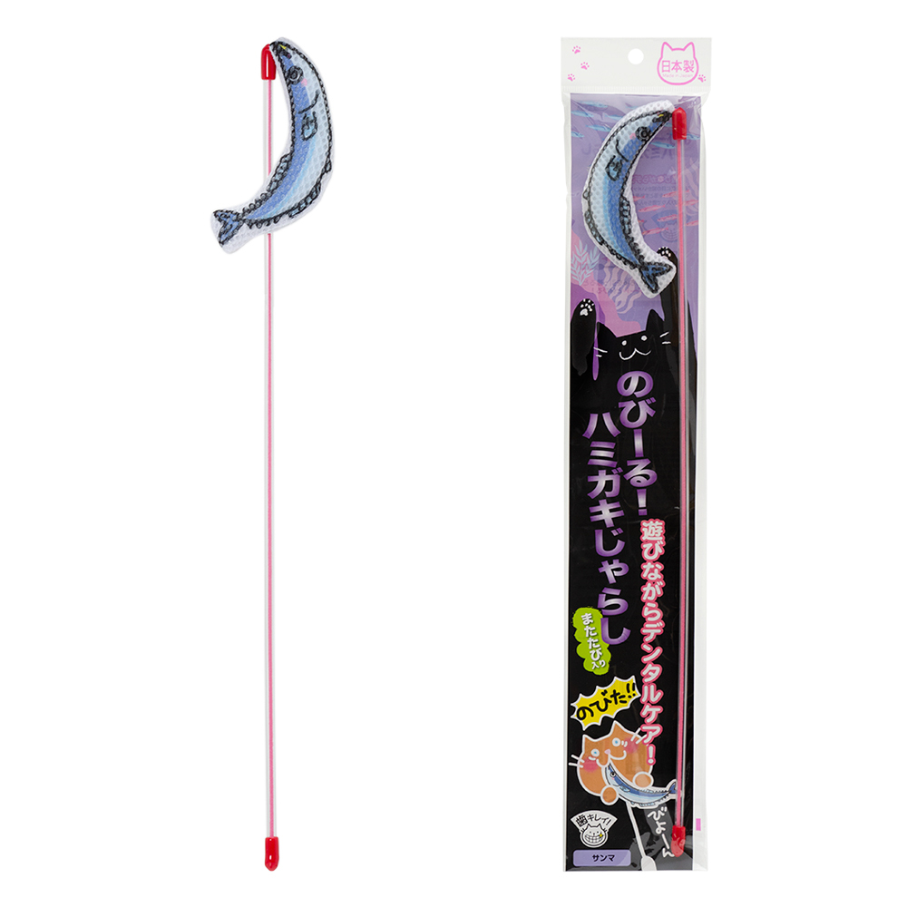 日本製造 貓壹 Necoichi 潔齒逗貓棒 - 秋刀魚 (含木天蓼)