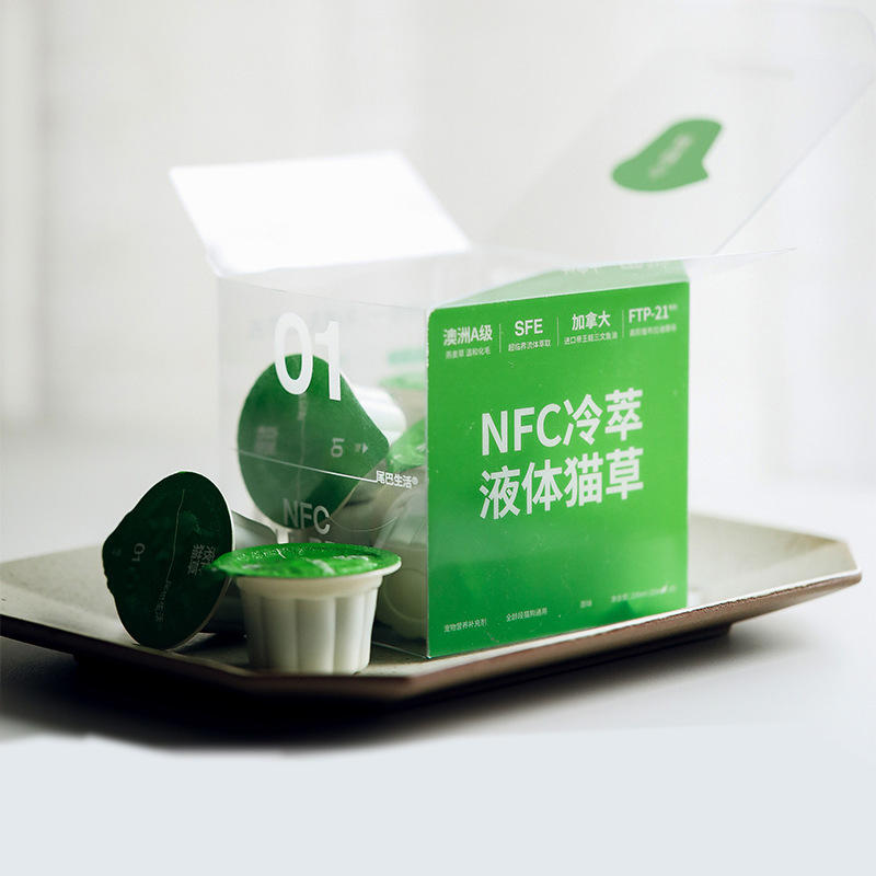 尾巴生活 液体猫草NFC冷萃小绿杯01 燕麦草（猫咪1天1~2颗 爱犬2颗）200ML 10颗