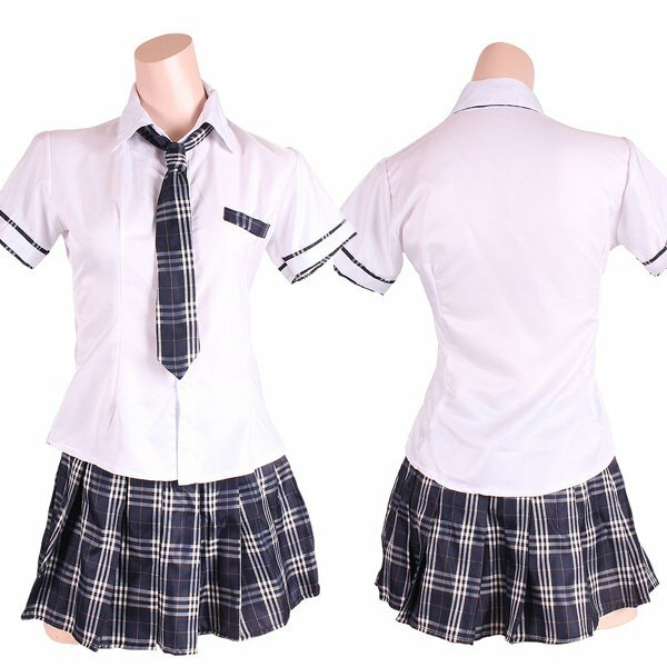 天真無邪少女校服格子裙