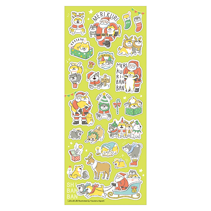 聖誕柴犬 手帳貼紙 裝飾貼紙｜ 日本Mind Wave
