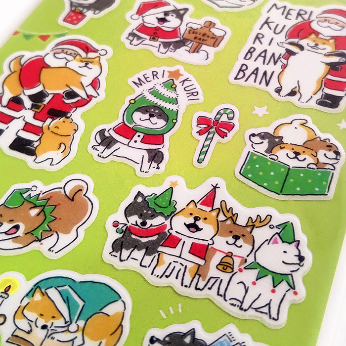 聖誕柴犬 手帳貼紙 裝飾貼紙｜ 日本Mind Wave