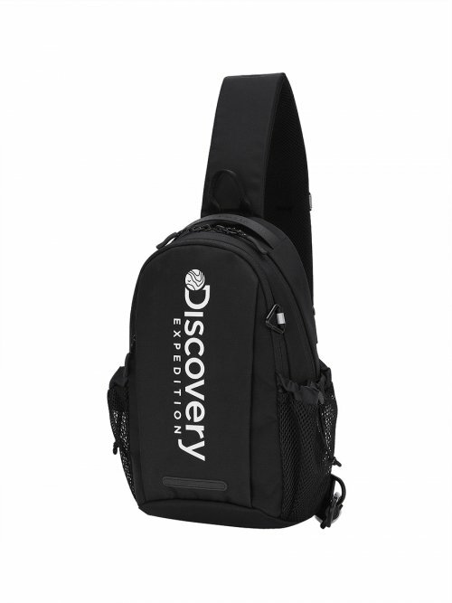 Discovery logo 基本款 斜肩包 黑 DXSG0302N-BKS