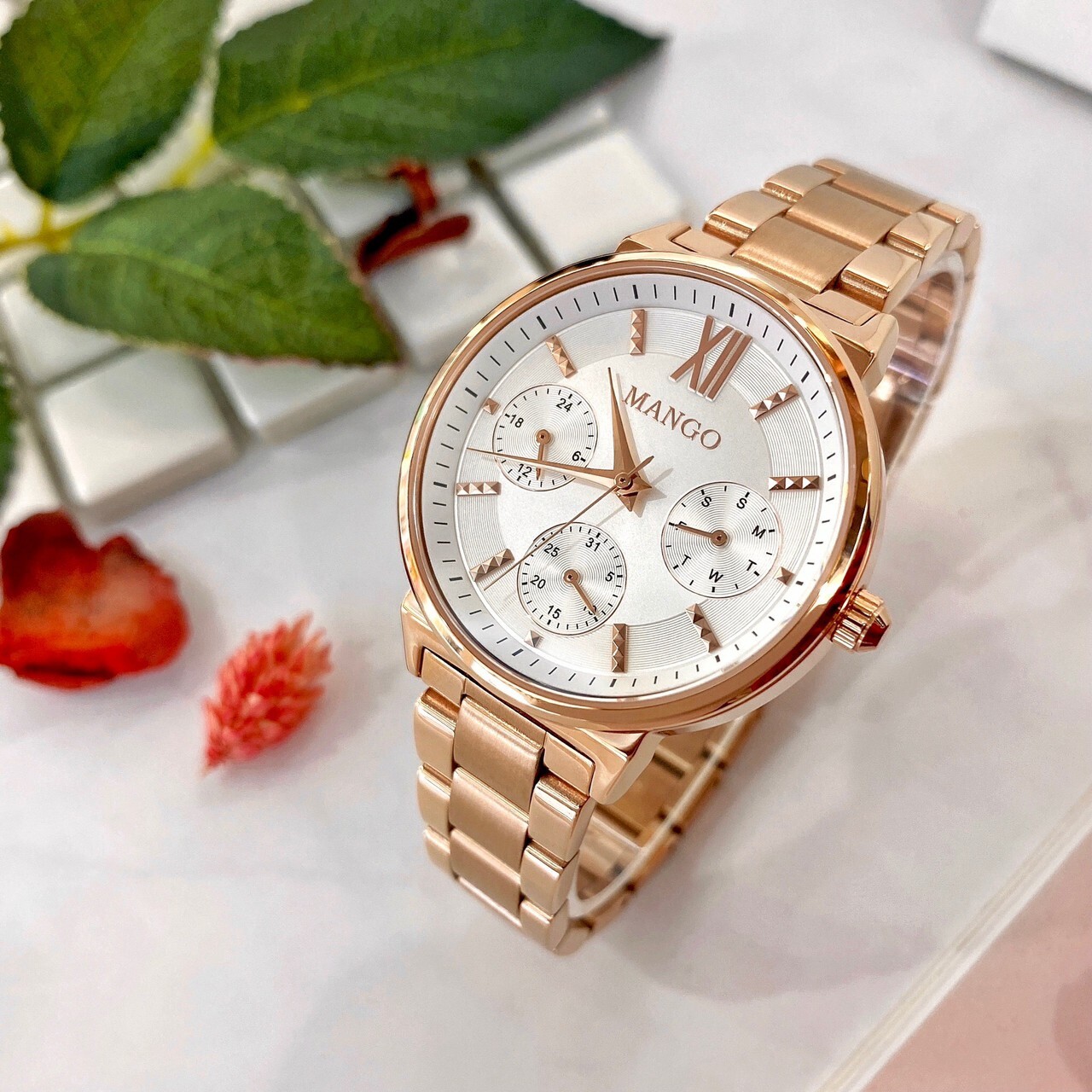 【MANGO】自信柔美三眼女錶 MA6737L-80R 36mm 現代鐘錶