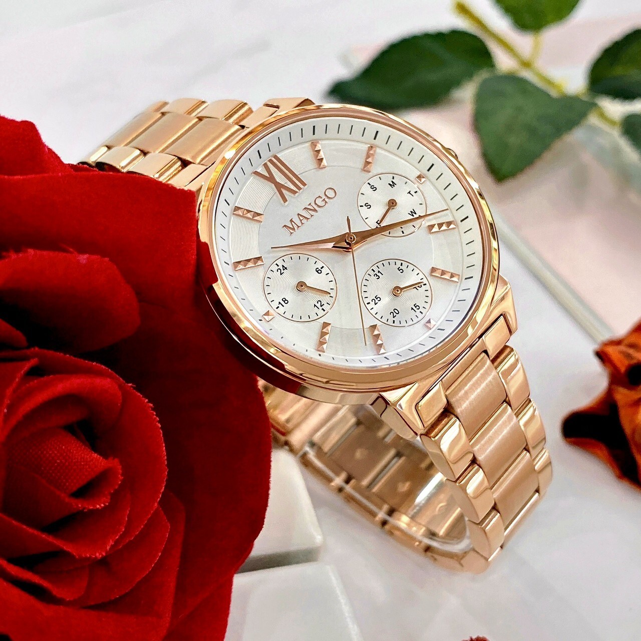 【MANGO】自信柔美三眼女錶 MA6737L-80R 36mm 現代鐘錶