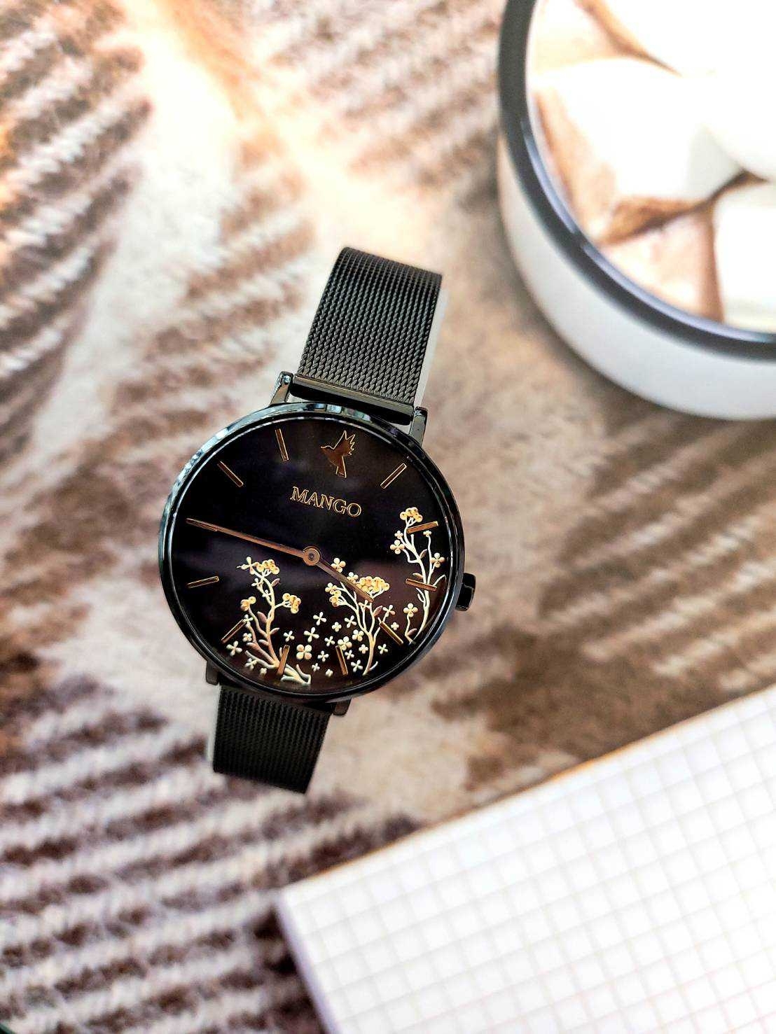 【MANGO】青鳥花園時尚腕錶 MA6767L-GY 34mm  現代鐘錶