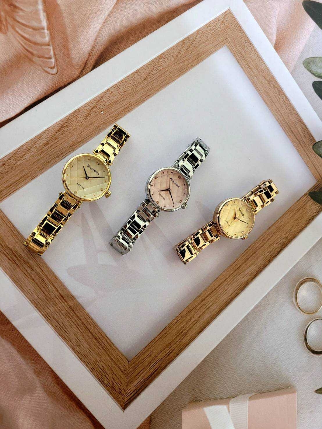 【Roven Dino羅梵迪諾】簡約菱格紋女錶 RD734AG(金色) / RD734AS(銀色) / RD734ARG(玫瑰金色)  27mm  現代鐘錶