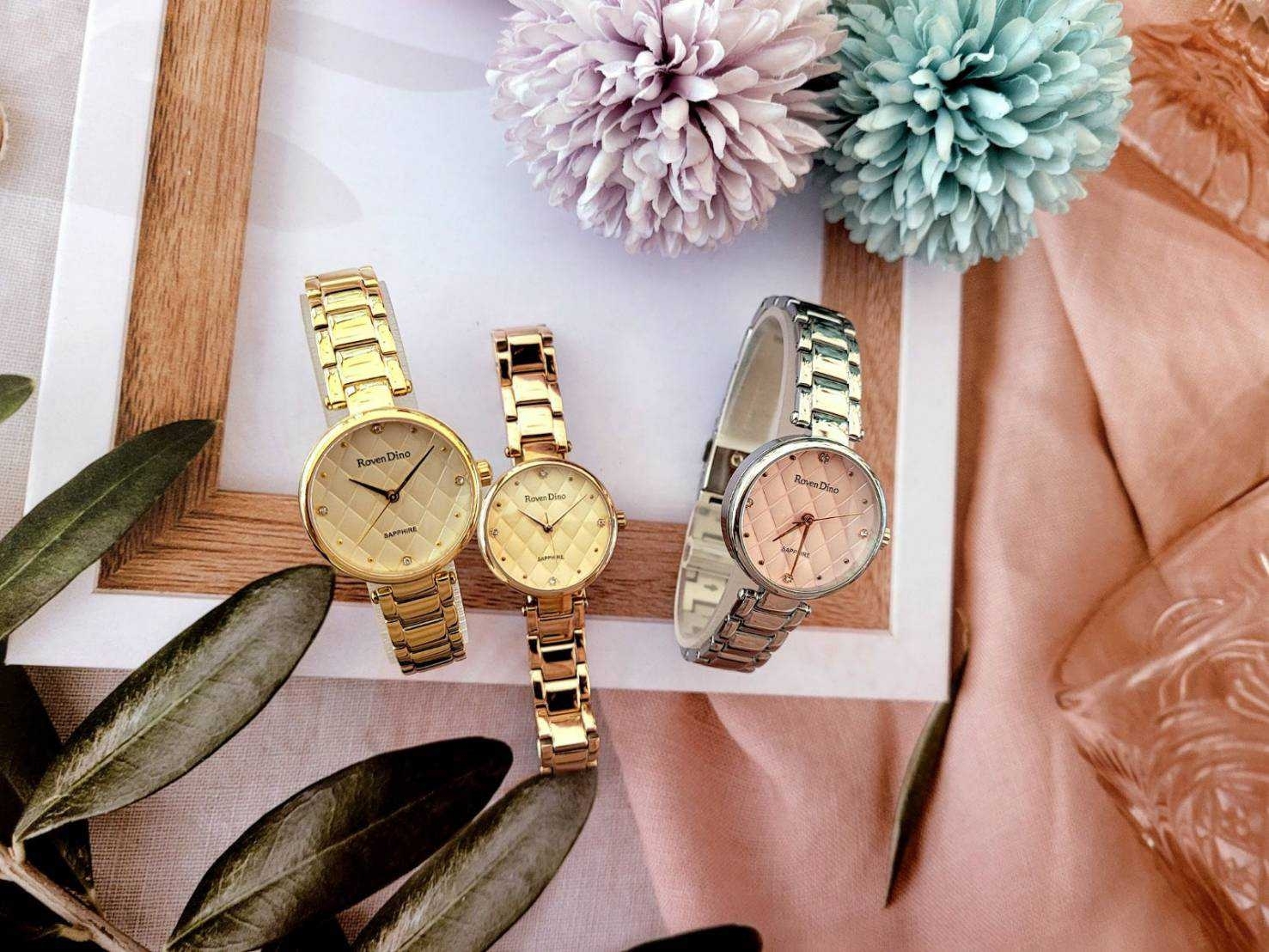 【Roven Dino羅梵迪諾】簡約菱格紋女錶 RD734AG(金色) / RD734AS(銀色) / RD734ARG(玫瑰金色)  27mm  現代鐘錶