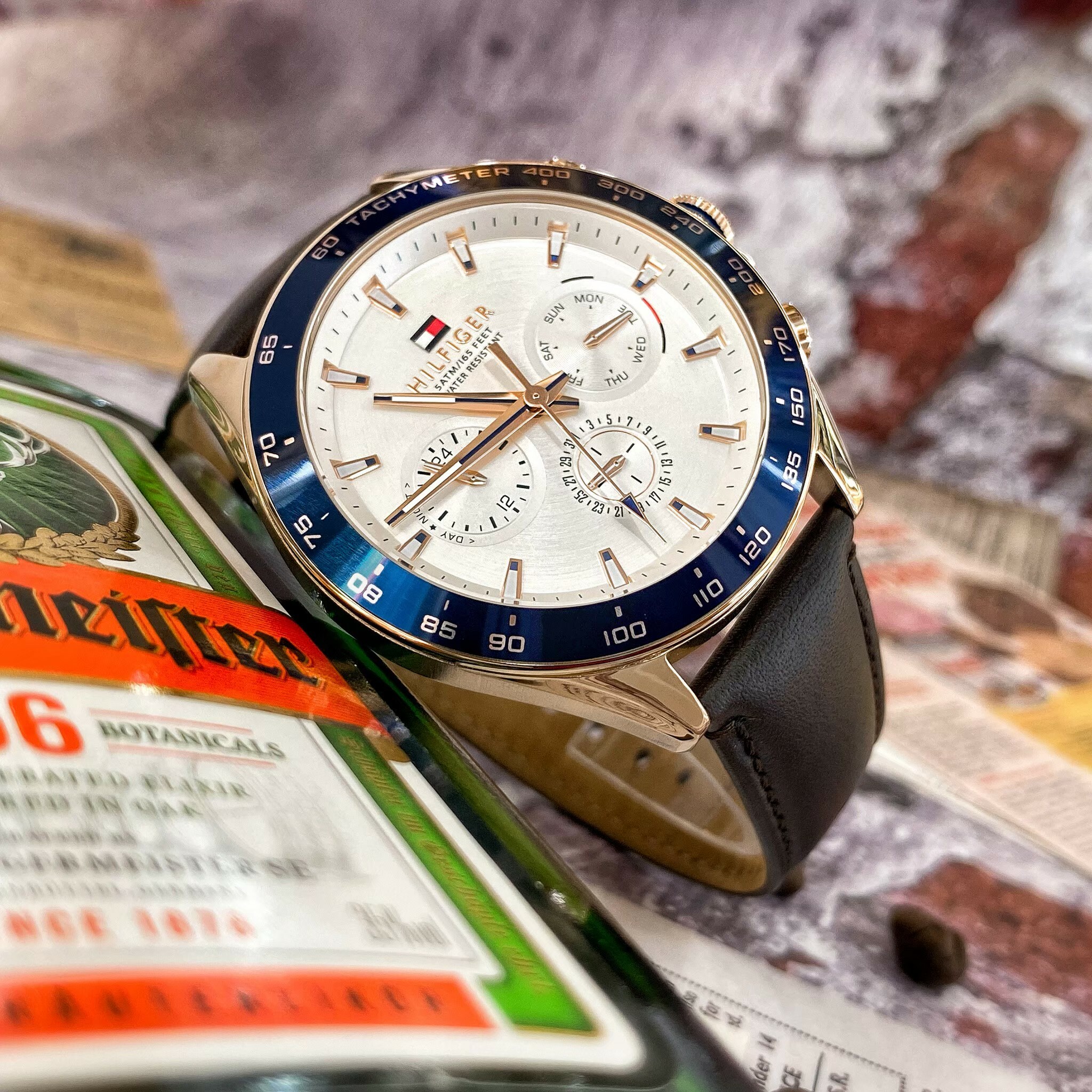 【Tommy Hilfiger】美式休閒三環皮革腕錶 1791966 46mm  現代鐘錶