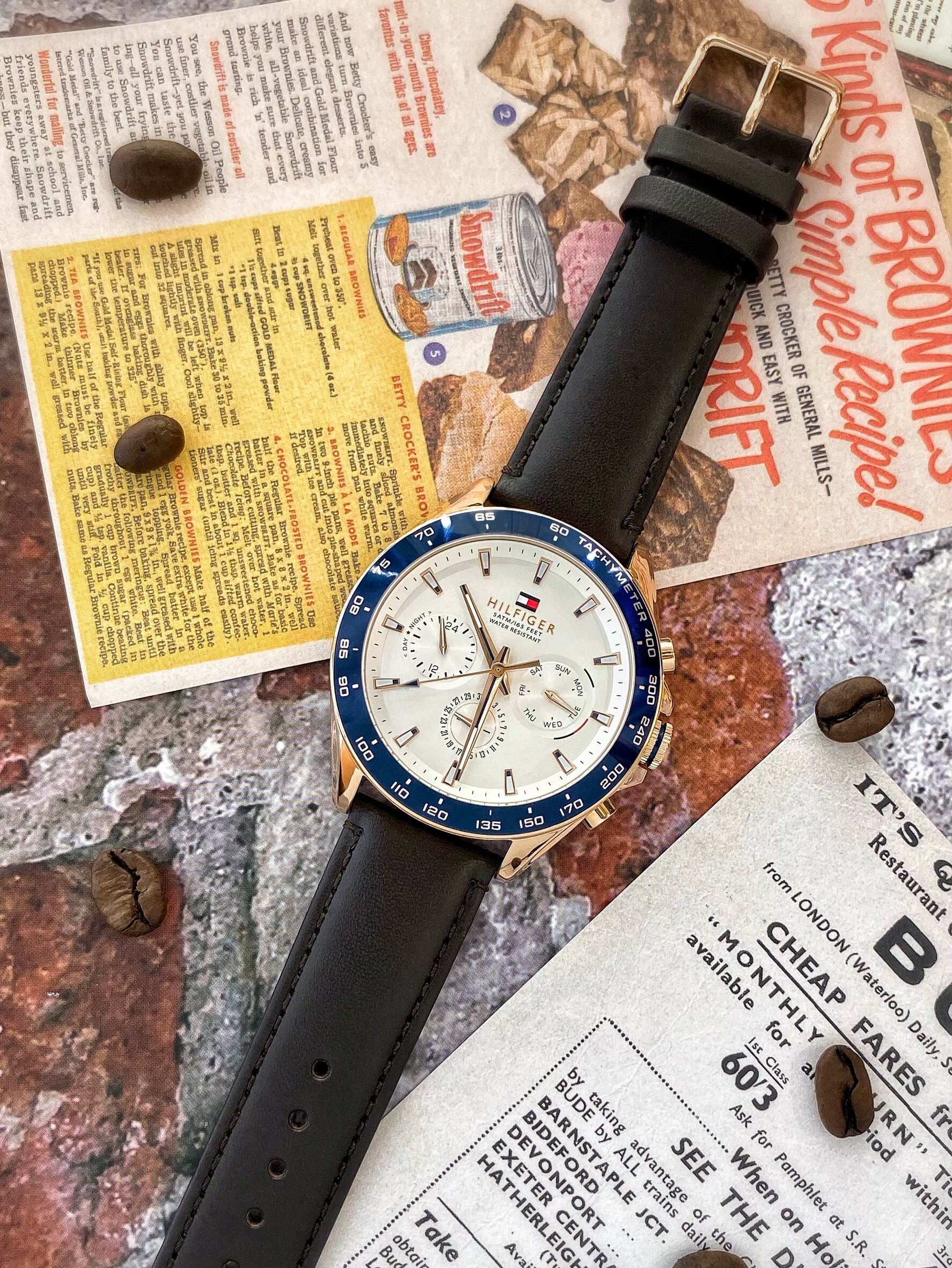 【Tommy Hilfiger】美式休閒三環皮革腕錶 1791966 46mm  現代鐘錶