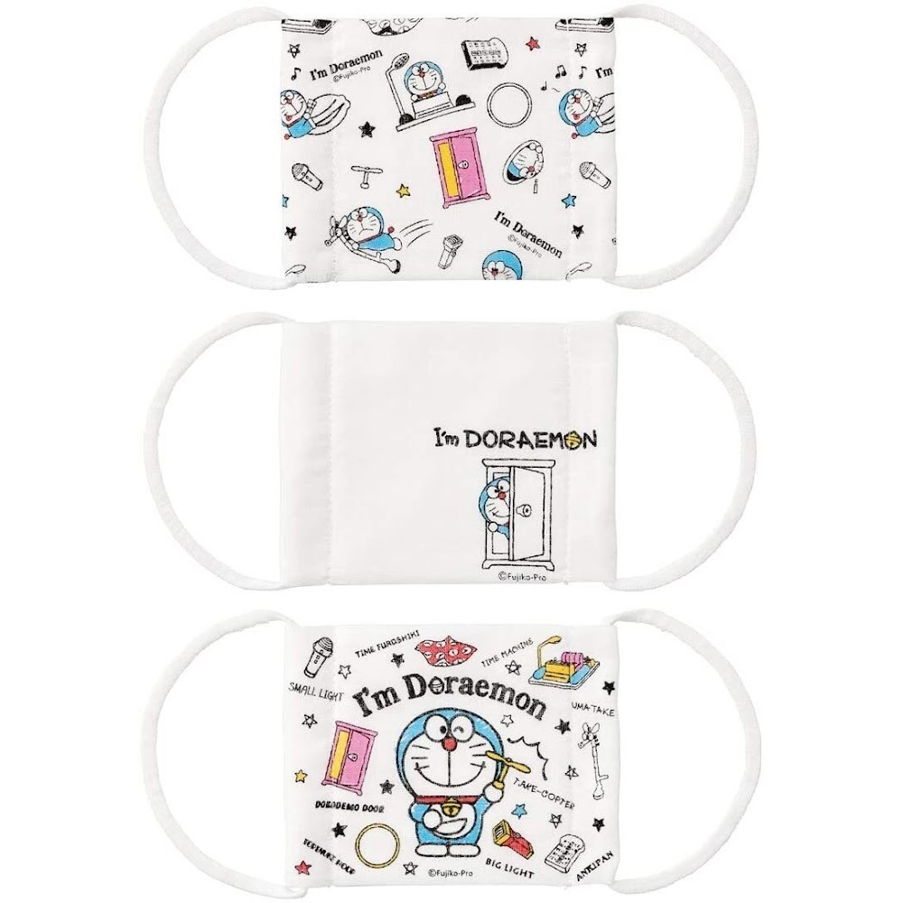 日本版 Skater 叮噹/哆啦a夢 抗菌防臭12層布口罩 1包3件裝 3-10歲