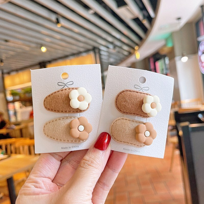 巧克力小花髮夾