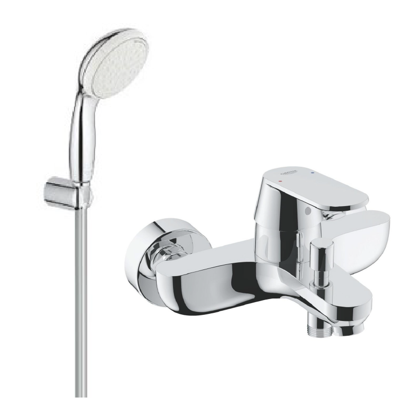 Grohe Eurosmart淋浴龍頭附2S蓮蓬頭及掛座組 | 德國原裝進口 | 入門款 | 抗菌防霉
