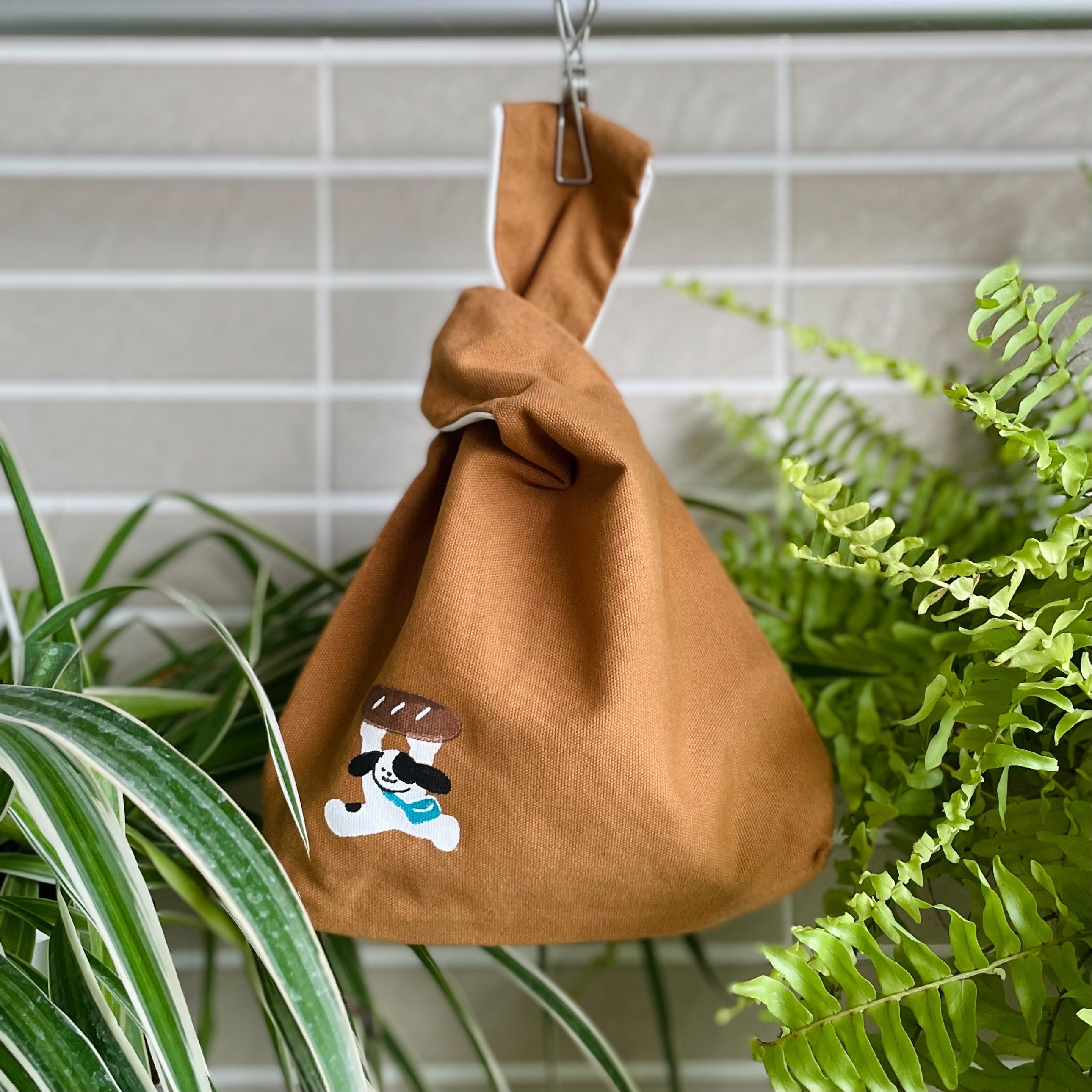 Hoi ホーイ｜絕版｜手工絹印手提小包｜麵包郵差款｜麵包色