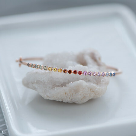18K Rainbow Sapphire Bangle