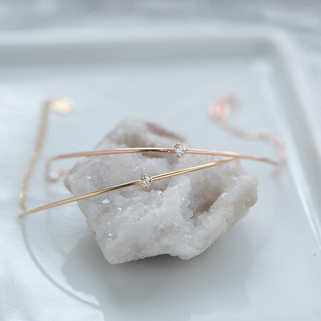 18K Half Bangle Chain Bracelet