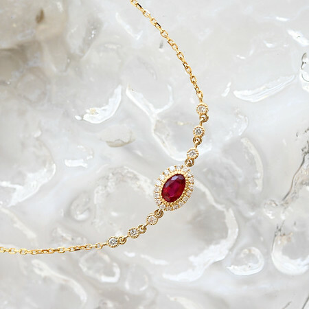 18K Ruby and White Diamond Bracelet