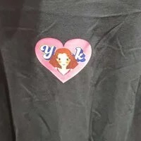 [S] YSW HEART SHORT SLEEVE T-SHIRT F LUNA,BLACK, G2WTS37BKLNF (FINAL SALES) (SYW43)