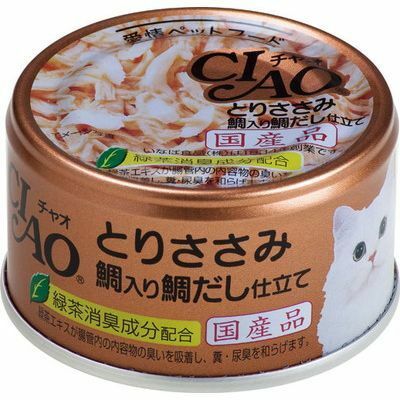 [$216限時優惠]日本CIAO 貓罐 - 鯛魚湯+雞肉 85G , A-88 (原箱24罐)