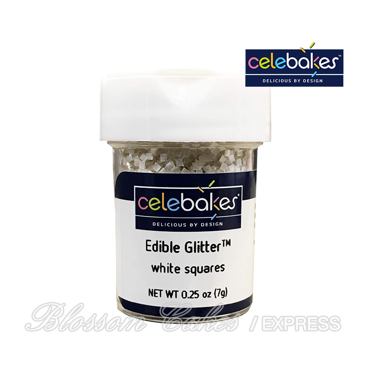 Celebakes White Edible Glitter, 1 oz.