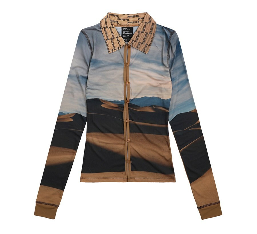 BADBLOOD Jersey Button C Shirt 長袖 撒哈拉沙漠系列 w-sht22-008