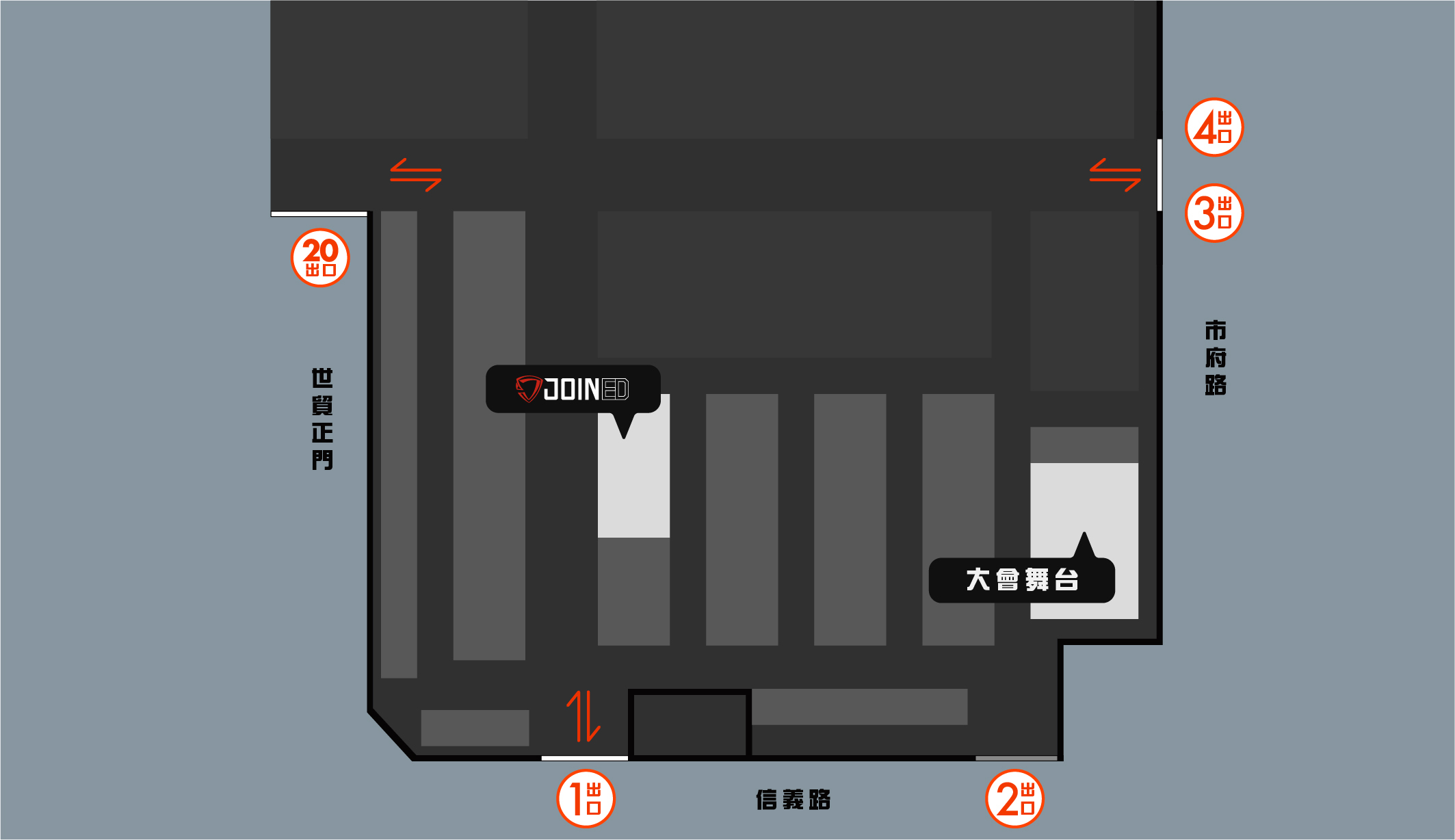 TeamJoined實體快閃店活動，快閃店位置圖
