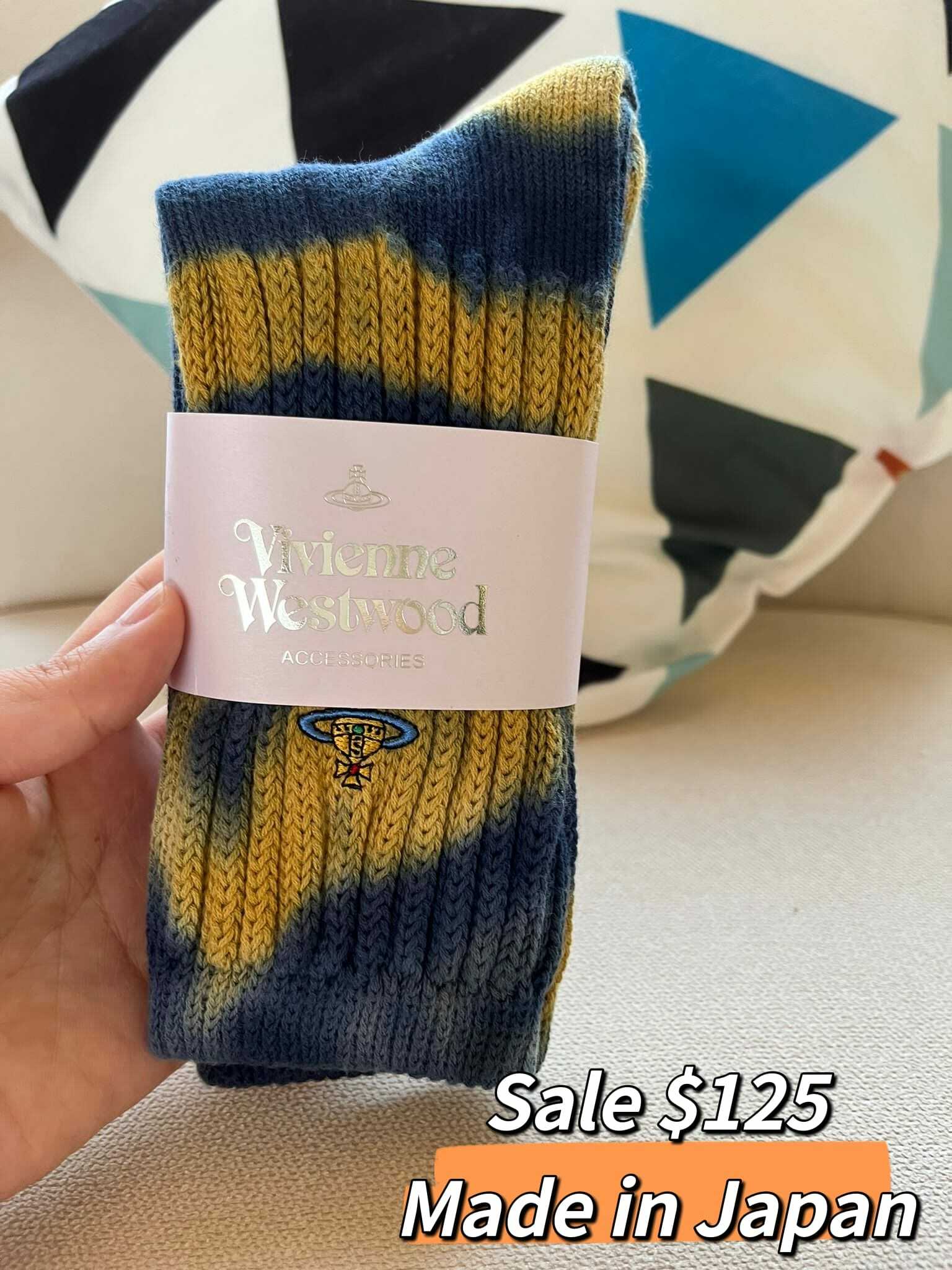 Westwood黃藍紮染襪