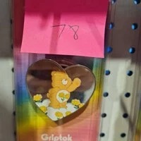 [S] GRIPTOK ORANGE BEAR HEART SHAPE PHONE GRIP, 8809795457110 (SGT94)