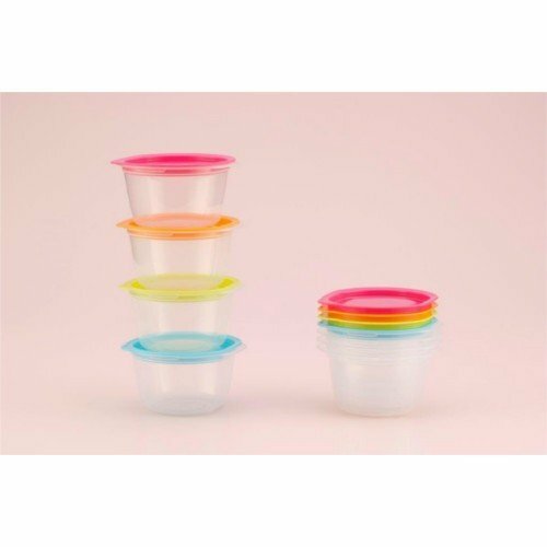 日本 彩色食物盒 4入套 (270ml)   零食盒 密封盒 副食品分裝