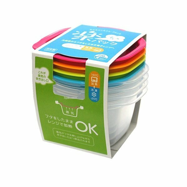 日本 彩色食物盒 4入套 (270ml)   零食盒 密封盒 副食品分裝
