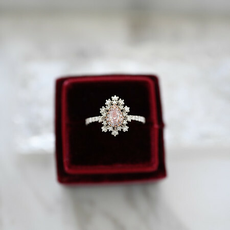 18K Argyle Pink and White Diamond Ring