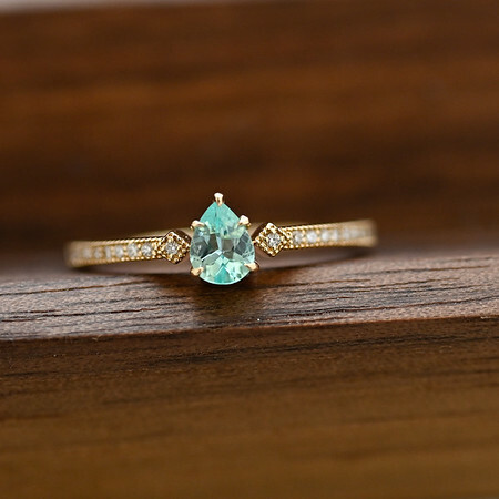 18K Paraiba and Diamond Ring