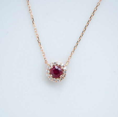 18K Blue Sapphire/Ruby Diamond Necklace