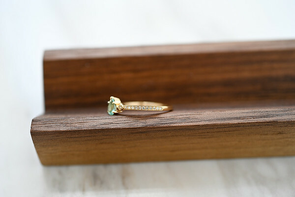 18K Paraiba and Diamond Ring