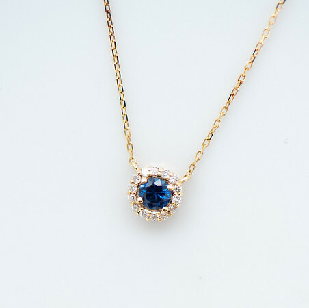18K Blue Sapphire/Ruby Diamond Necklace