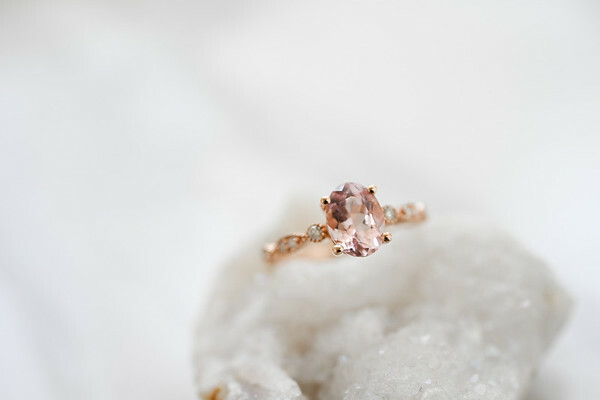 18K Pink Morganite and Diamond Ring