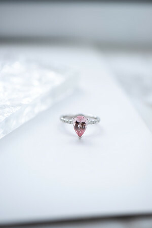 18K Pink Morganite and Diamond Ring
